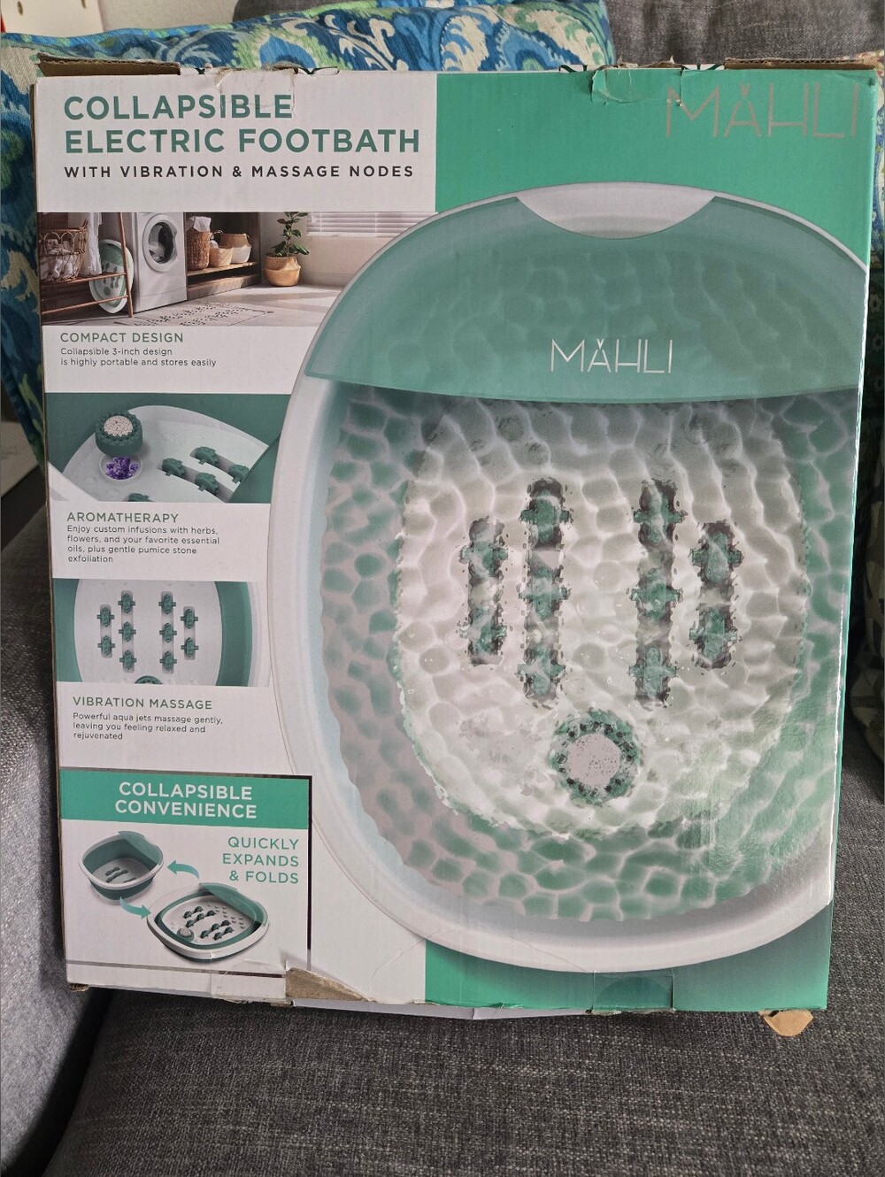 MÄHLI Collapsible Electric Footbath - Mint Green & White